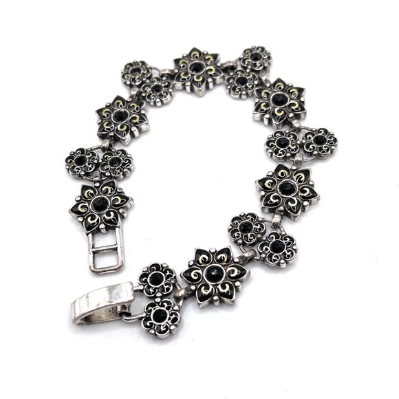 Brighton Jewelry - Brighton Garden of Eden Black Flower Bracelet - 3763